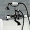 Kingston Brass AE207T0 7-Inch Tub Faucet with Hand Shower, Matte Black AE207T0 - alternate 6